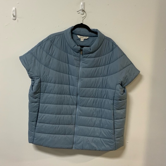 Gilet Femme Coldwater Creek – Rayé Bleu Et Blanc – Taille 4 – En Coton – Très Bon État